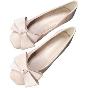 image:imageHee grand BowKnot Ballet Flats Womens Square Toe Flat Shoes Suede Dress Shoes Comfort SlipOn Loafers Casual Womens FlatsBaby Pink