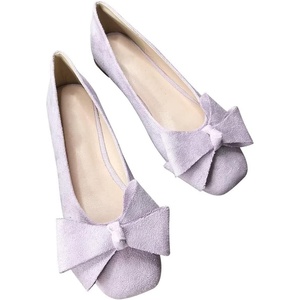 image:imageHee grand BowKnot Ballet Flats Womens Square Toe Flat Shoes Suede Dress Shoes Comfort SlipOn Loafers Casual Womens FlatsBaby Purple