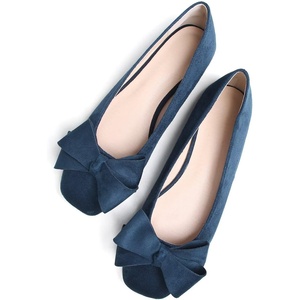 image:imageHee grand BowKnot Ballet Flats Womens Square Toe Flat Shoes Suede Dress Shoes Comfort SlipOn Loafers Casual Womens FlatsBlue