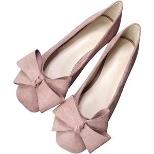 image:imageHee grand BowKnot Ballet Flats Womens Square Toe Flat Shoes Suede Dress Shoes Comfort SlipOn Loafers Casual Womens FlatsElegant Pink