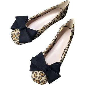 image:imageHee grand BowKnot Ballet Flats Womens Square Toe Flat Shoes Suede Dress Shoes Comfort SlipOn Loafers Casual Womens FlatsLeopard Yellow