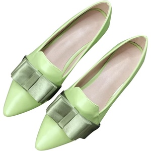 image:imageHee grand Bowknot Pointed Toe Ballet Flats for Women Comfort SlipOn Loafers PU Leather Dressy Shoes Women Work FlatsAgreenpu