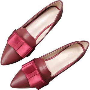 image:imageHee grand Bowknot Pointed Toe Ballet Flats for Women Comfort SlipOn Loafers PU Leather Dressy Shoes Women Work FlatsAredpu