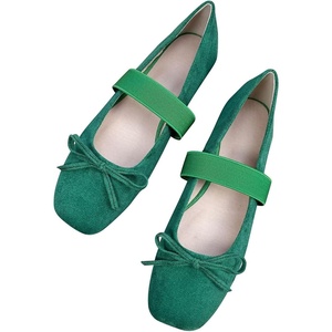 image:imageHee grand Bowknot Square Toe Elastic Strap Ballet Shoes for Women Dressy Mary Jane Flat Shoes819grass Green