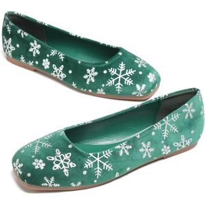 image:imageHee grand Christmas Shoes for Women Pointed Toe Plaid Snowflake Flat Shoes Comfortable Slip on Flats RedGreen Shoes for Christmas769christmas Green