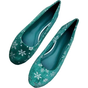 image:imageHee grand Christmas Shoes for Women Pointed Toe Plaid Snowflake Flat Shoes Comfortable Slip on Flats RedGreen Shoes for Christmas772christmas Green