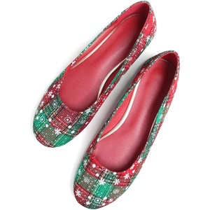 image:imageHee grand Christmas Shoes for Women Pointed Toe Plaid Snowflake Flat Shoes Comfortable Slip on Flats RedGreen Shoes for Christmas772christmas Red