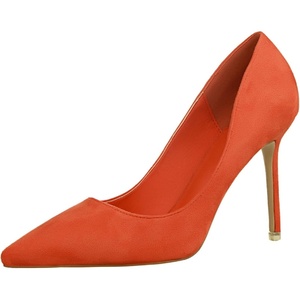 image:imageHee grand Classic Pointed Toe Heels for Women Fashion Suede Stiletto Wedding Party Dress Shoes Office Pumps Lady High Heels034orange