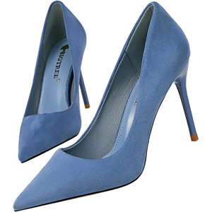 image:imageHee grand Classic Pointed Toe Heels for Women Fashion Suede Stiletto Wedding Party Dress Shoes Office Pumps Lady High Heels062blue