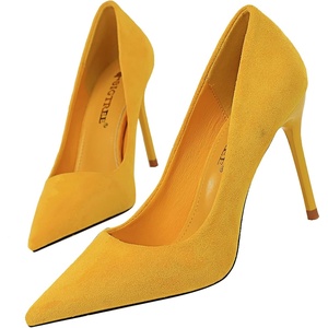 image:imageHee grand Classic Pointed Toe Heels for Women Fashion Suede Stiletto Wedding Party Dress Shoes Office Pumps Lady High Heels062yellow