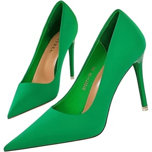 image:imageHee grand Classic Pointed Toe Heels for Women Fashion Suede Stiletto Wedding Party Dress Shoes Office Pumps Lady High Heels104greensatin