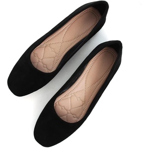 image:imageHee grand Classic Solid Square Toe Ballet Flats for Women Comfort Casual Flats Lightweight Slip on Loafers Suede Dress ShoesBlack