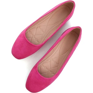 image:imageHee grand Classic Solid Square Toe Ballet Flats for Women Comfort Casual Flats Lightweight Slip on Loafers Suede Dress ShoesRose