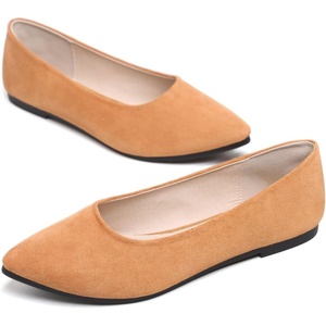 image:imageHee grand Flats for Women Classic Solid Pointed Toe Ballet Shoes Suede Dress Shoes Casual Comfort SlipOn Loafers LightweightAmber