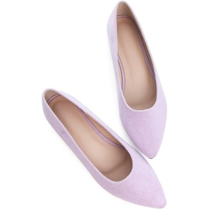 image:imageHee grand Flats for Women Classic Solid Pointed Toe Ballet Shoes Suede Dress Shoes Casual Comfort SlipOn Loafers LightweightBaby Purple