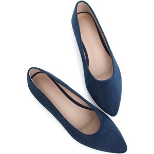 image:imageHee grand Flats for Women Classic Solid Pointed Toe Ballet Shoes Suede Dress Shoes Casual Comfort SlipOn Loafers LightweightBlue