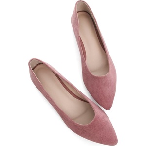 image:imageHee grand Flats for Women Classic Solid Pointed Toe Ballet Shoes Suede Dress Shoes Casual Comfort SlipOn Loafers LightweightElegant Pink