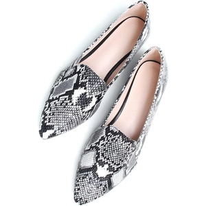 image:imageHee grand Flats for Women Fashion Snakeskin Pointed Toe Ballet Flats Comfort Casual Slip On LoafersBlack
