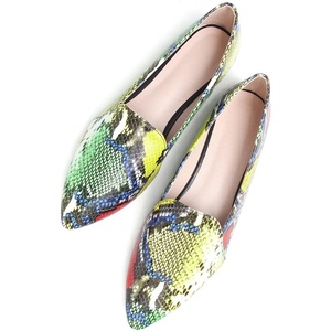 image:imageHee grand Flats for Women Fashion Snakeskin Pointed Toe Ballet Flats Comfort Casual Slip On LoafersRed