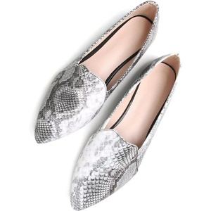 image:imageHee grand Flats for Women Fashion Snakeskin Pointed Toe Ballet Flats Comfort Casual Slip On LoafersWhite