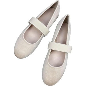 image:imageHee grand Mary Jane Flat Shoes for Women Dressy Comfortable Round Toe Elastic Strap Ballet Shoes818apricot