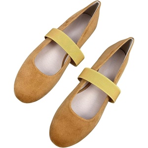 image:imageHee grand Mary Jane Flat Shoes for Women Dressy Comfortable Round Toe Elastic Strap Ballet Shoes818khaki