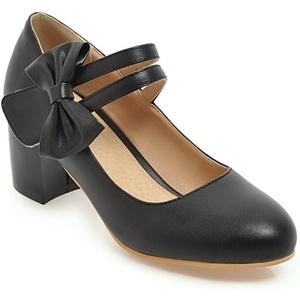 image:imageHee grand Mary Jane Low Heels for Women Closed Round Toe Chunky Block Double Ankle Strap Bow Pumps Wedding Office Work Dress Shoes189black