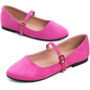 image:imageHee grand Mary Jane Shoes for Women Buckle Strap Ballet Flats Comfortable Leather Dress Shoes489rosesuede