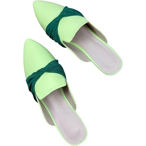 image:imageHee grand Mules for Women Bow Pointed Toe Mules Comfortable Slip on Backless LoafersLight Green