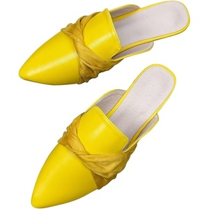 image:imageHee grand Mules for Women Bow Pointed Toe Mules Comfortable Slip on Backless LoafersYellow