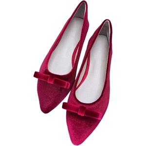 image:imageHee grand Pointed Toe Flats for Women Casual SlipOn Loafers Comfort Work Shoes Velvet Dressy Shoes978red