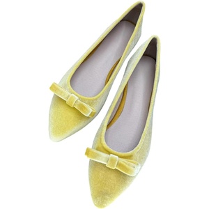 image:imageHee grand Pointed Toe Flats for Women Casual SlipOn Loafers Comfort Work Shoes Velvet Dressy Shoes978yellow
