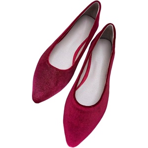 image:imageHee grand Pointed Toe Flats for Women Casual SlipOn Loafers Comfort Work Shoes Velvet Dressy ShoesRed