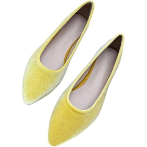 image:imageHee grand Pointed Toe Flats for Women Casual SlipOn Loafers Comfort Work Shoes Velvet Dressy ShoesYellow