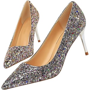 image:imageHee grand Shining Sequins High Heels Sexy Pointed Toe Stilettos Bridal Dress Shoes for Wedding PartyMulticolour