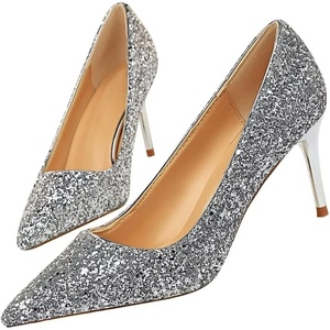 image:imageHee grand Shining Sequins High Heels Sexy Pointed Toe Stilettos Bridal Dress Shoes for Wedding PartySilver