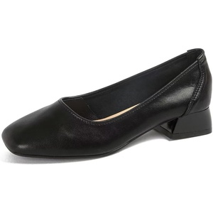 image:imageHee grand Women Closed Square Toe Chunky Block Heels Cute Bowknot Dress Shoes Pumps Comfortable Low Heel Slip Ons for Office513black