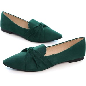 image:imageHee grand Women Fashion Bowknot Flats Comfort Pointed Toe Dress Shoes Slip On Ballet Shoes Driving Flats162greensuede