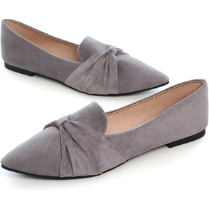 image:imageHee grand Women Fashion Bowknot Flats Comfort Pointed Toe Dress Shoes Slip On Ballet Shoes Driving Flats162greysuede