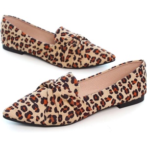 image:imageHee grand Women Fashion Bowknot Flats Comfort Pointed Toe Dress Shoes Slip On Ballet Shoes Driving Flats162leopard Yellowsuede