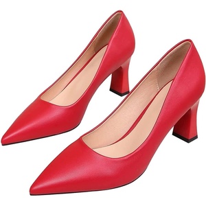 image:imageHee grand Women Heels Slip On Chunky High Heels Black Work Heels Comfort Dress Pumps072redpu