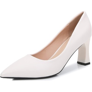 image:imageHee grand Women Heels Slip On Chunky High Heels Black Work Heels Comfort Dress Pumps072whitepu