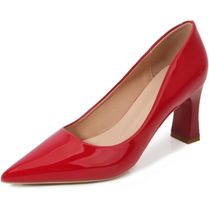 image:imageHee grand Women Heels Slip On Chunky High Heels Black Work Heels Comfort Dress Pumps085redpatent Leather