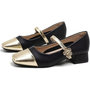 image:imageHee grand Women Low Heel Mary Jane Shoes Closed Square Toe Ankle Strap Buckle Chunky Block Heels Comfortable Low Heel Dress Shoes Pumps for OfficeBlack