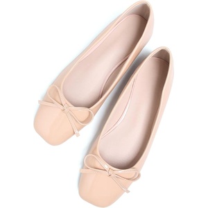 image:imageHee grand Womens Ballet Flats Bowknot Square Toe Dressy Flat Shoes for Casual Work Comfort Slip On FlatsPatent Leatherkhaki