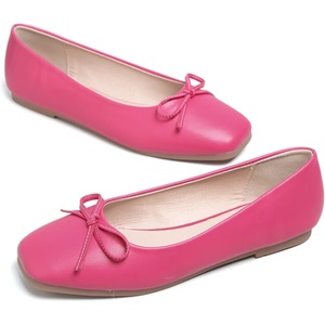 image:imageHee grand Womens Ballet Flats Bowknot Square Toe Dressy Flat Shoes for Casual Work Comfort Slip On FlatsPurose