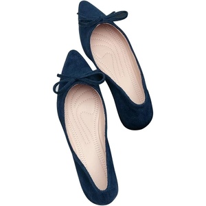 image:imageHee grand Womens BowKnot Ballet Flats Classic Pointy Toe Shallow Flats Casual SlipOn Loafers Comfort Walking Flats Faux Suede Dressy ShoesBlue
