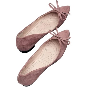 image:imageHee grand Womens BowKnot Ballet Flats Classic Pointy Toe Shallow Flats Casual SlipOn Loafers Comfort Walking Flats Faux Suede Dressy ShoesDark Pink