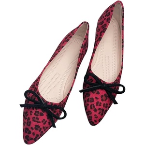 image:imageHee grand Womens BowKnot Ballet Flats Classic Pointy Toe Shallow Flats Casual SlipOn Loafers Comfort Walking Flats Faux Suede Dressy ShoesLeopard Red