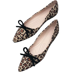 image:imageHee grand Womens BowKnot Ballet Flats Classic Pointy Toe Shallow Flats Casual SlipOn Loafers Comfort Walking Flats Faux Suede Dressy ShoesLeopard Yellow